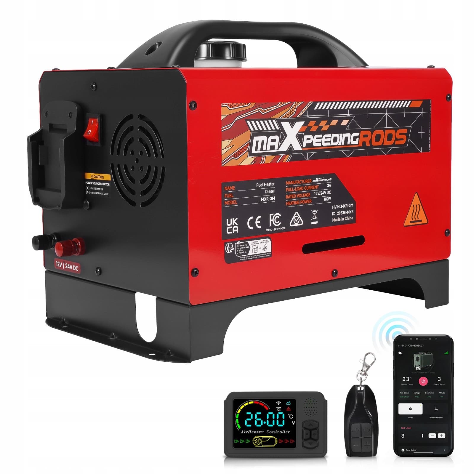 Calefactor Diésel Lcd 8KW con Control App Bluetooth usado