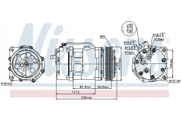 Compresor de aire acondicionado Nissens 89044 nuevo 4