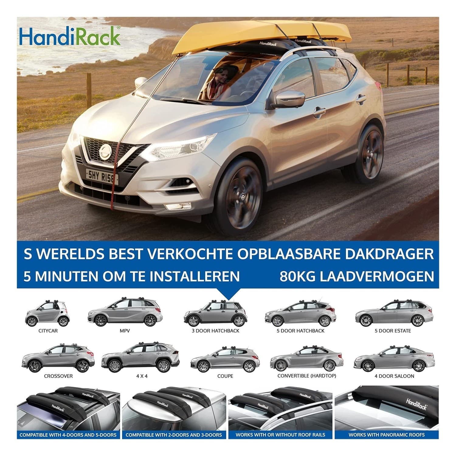 Portaequipajes Inflable HandiRack para Coches de Pasajeros nuevo 3
