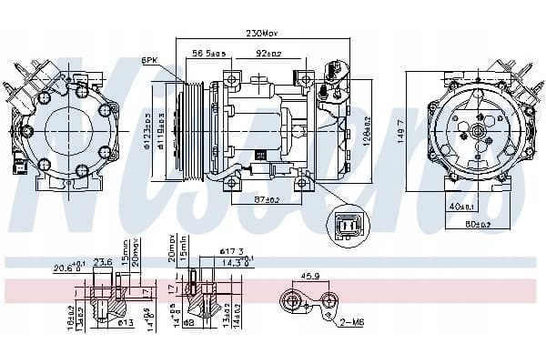 Compresor de aire acondicionado Nissens 89076 nuevo 2