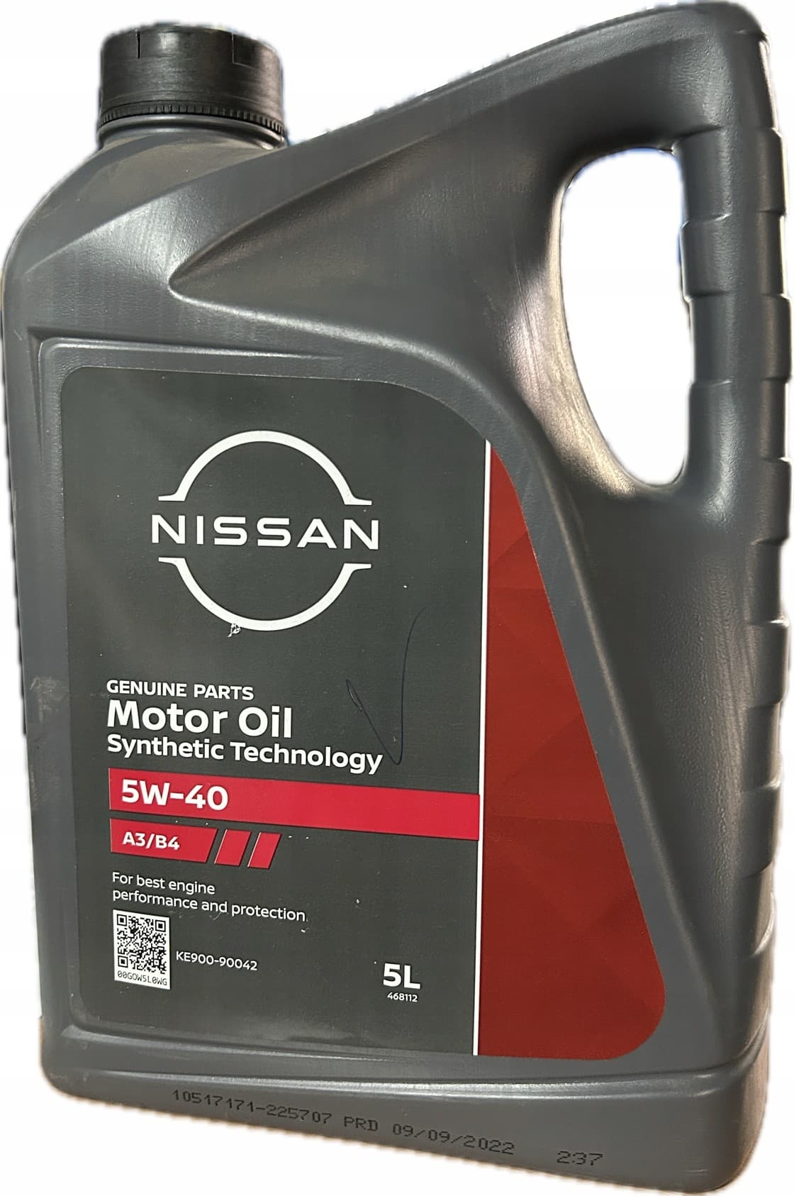 Aceite Nissan 5W40 5L nuevo