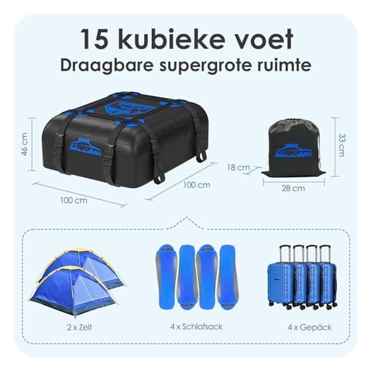 Cofre de Techo Impermeable - 15 m³ - para Coches - Espacio Extra nuevo 4