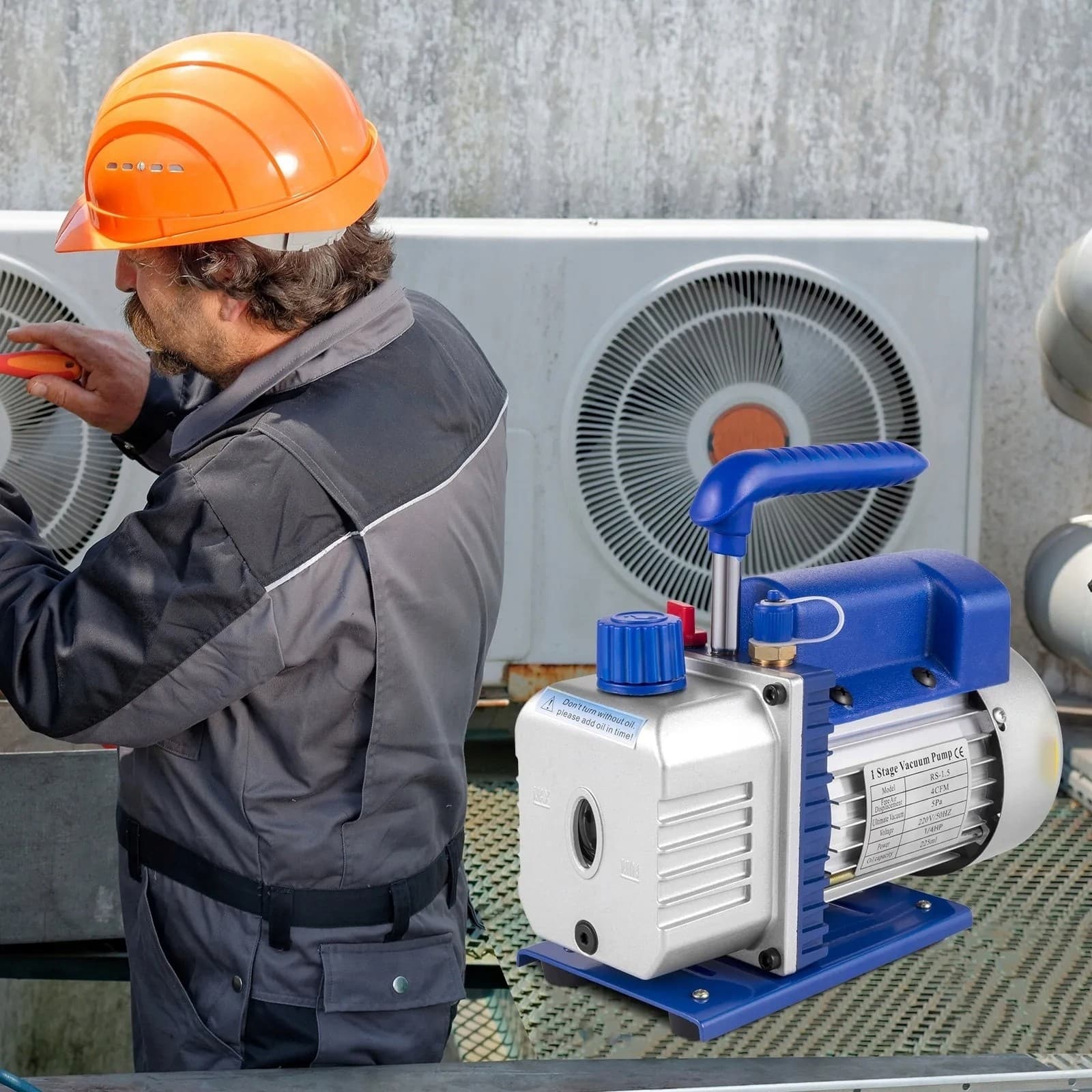 Bomba de Vacío 4CFM 1/3HP 1720RPM 5PA con Manómetro nuevo 8