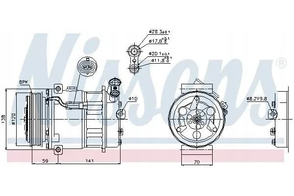 Compresor de aire acondicionado Nissens 89124 nuevo 4
