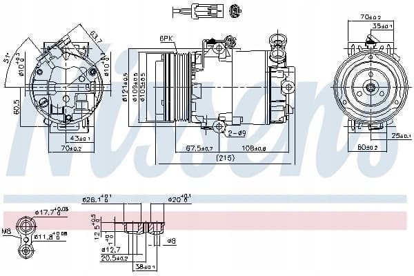 Compresor de aire acondicionado Nissens 89042 nuevo 2