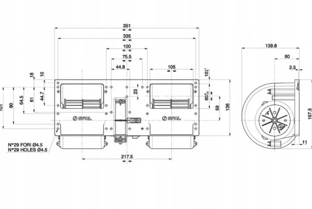 Ventilador Spal 006-A40-22 12V nuevo 3