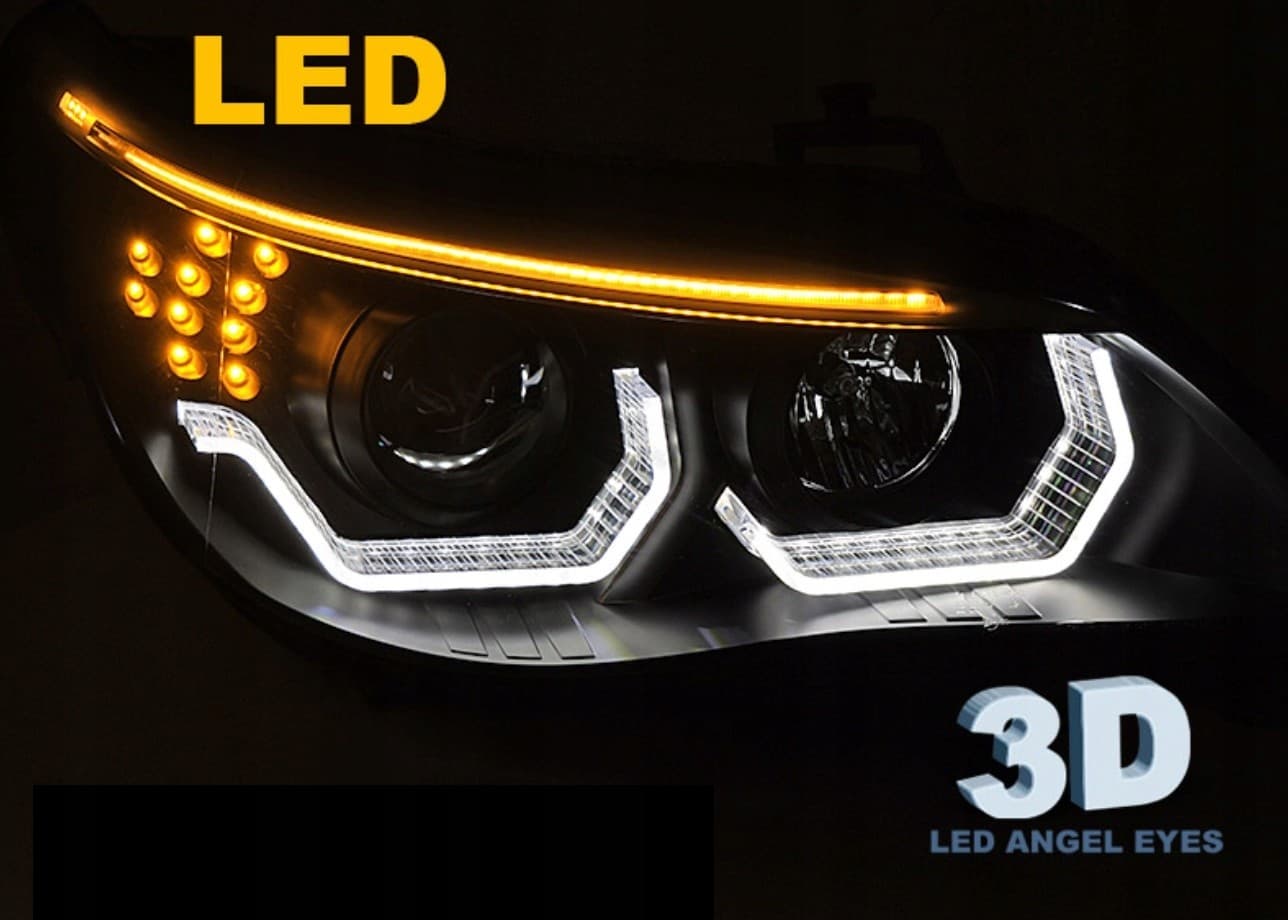 Faros delanteros Angel Eyes BMW E60 E61 03-07 Negro nuevo 3