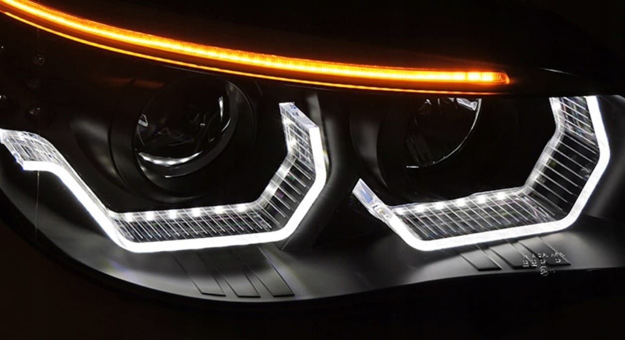 Faros delanteros Angel Eyes BMW E60 E61 03-07 Negro nuevo 4