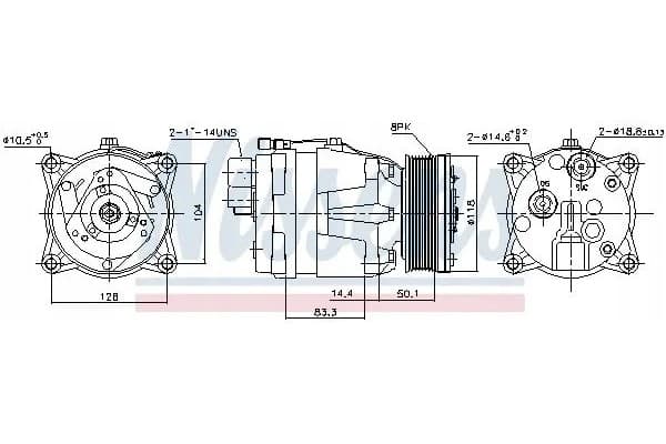 Compresor de aire acondicionado Nissens 89048 nuevo 4