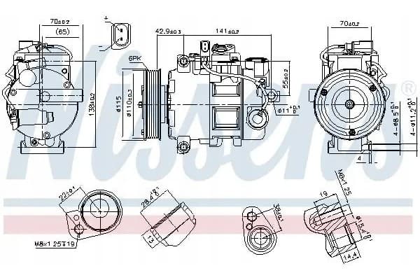 Compresor de aire acondicionado Nissens 89513 nuevo 6