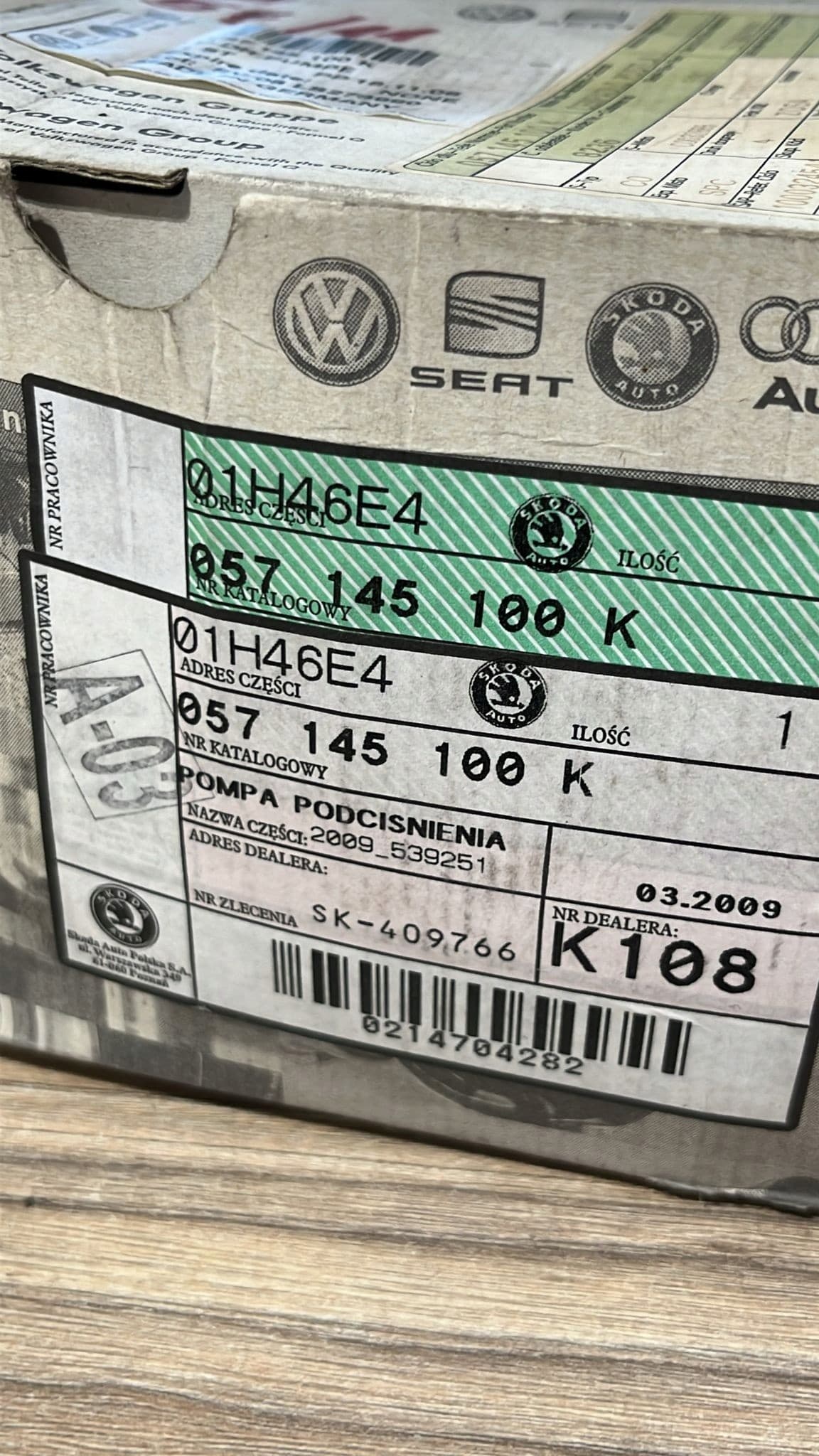 Bomba de Vacío 057145100K nuevo 3