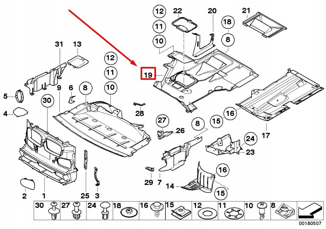 Protector Central del Motor BMW Serie 5 E39 51718195646 nuevo 4