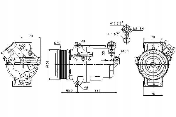 Compresor de aire acondicionado Nissens 89041 nuevo 9