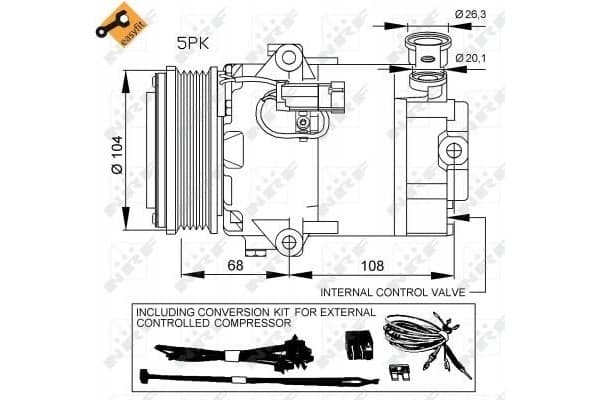 Compresor de aire acondicionado Nrf 32429 nuevo 5