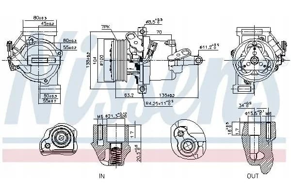 Compresor de aire acondicionado Nissens 891074 nuevo 2