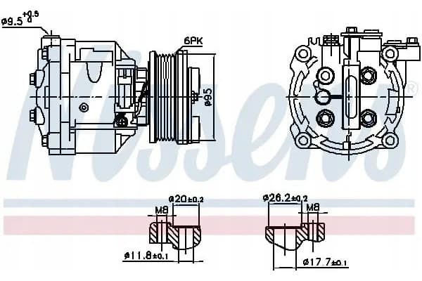 Compresor de aire acondicionado Nissens 891078 nuevo 2