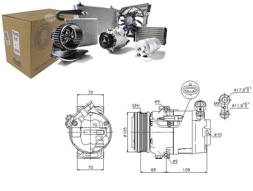 Compresores de aire acondicionado (compresores Nissens 89050) nuevo 2