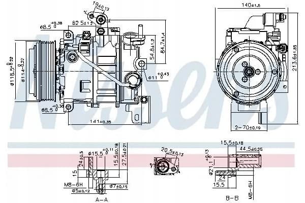Compresor de aire acondicionado Nissens 890880 nuevo 6