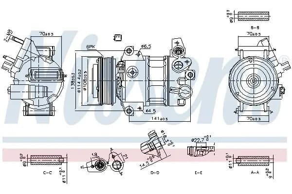 Compresor de aire acondicionado Nissens 890786 nuevo 2