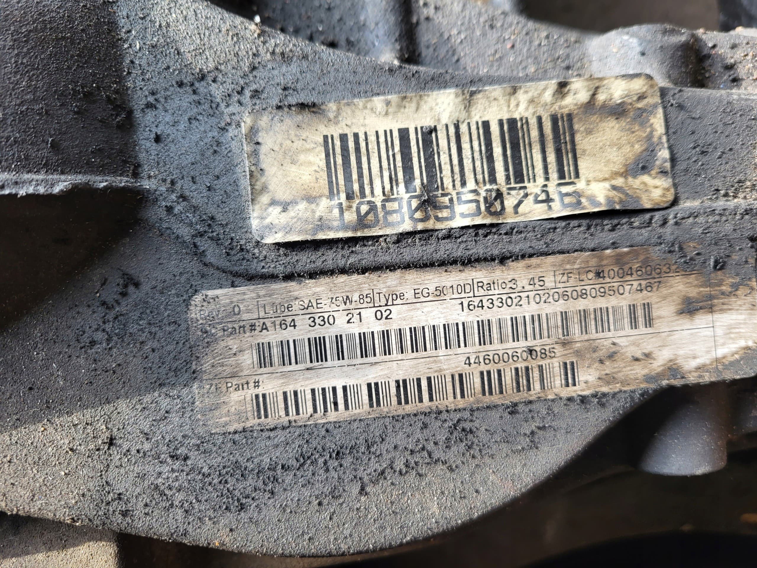 Puente delantero diferencial Mercedes ML W164 X164 3.45 OE usado 3