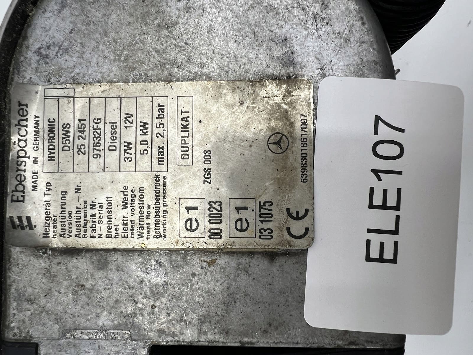Webasto Eberspaecher D5WS Mercedes Vito W639 A6398302700 usado 7