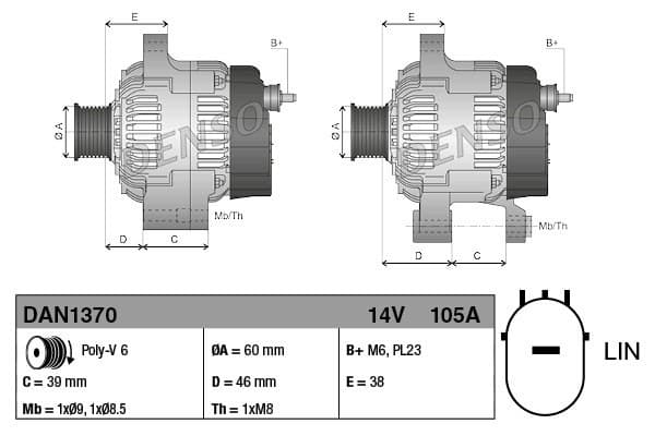 Alternador para Honda Cr-V IV 2.0 10.12- nuevo 5