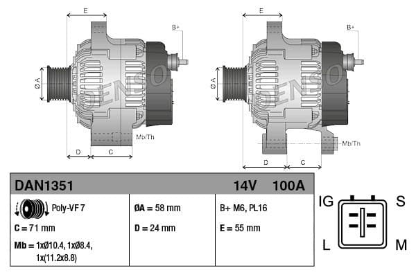 Alternador para Toyota Auris, Corolla sedán nuevo 5