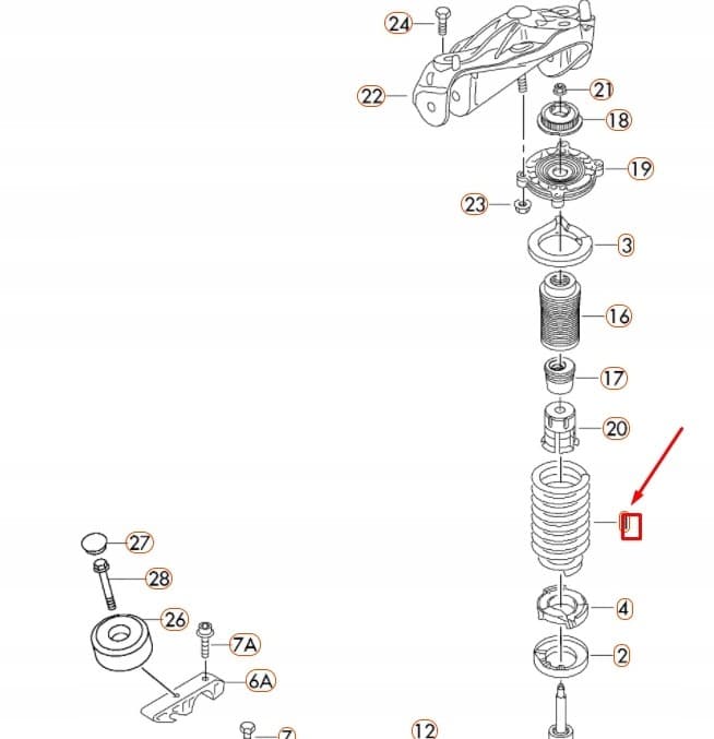 Muelle de suspensión delantero Audi Q7 4L 7L8411105AP nuevo 3