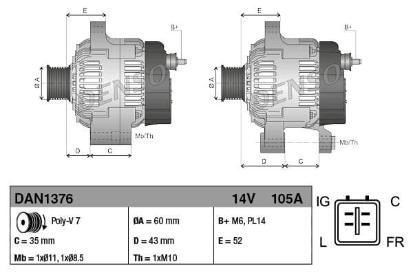 Alternador para Honda Accord Viii 2.4 07.08- nuevo 5