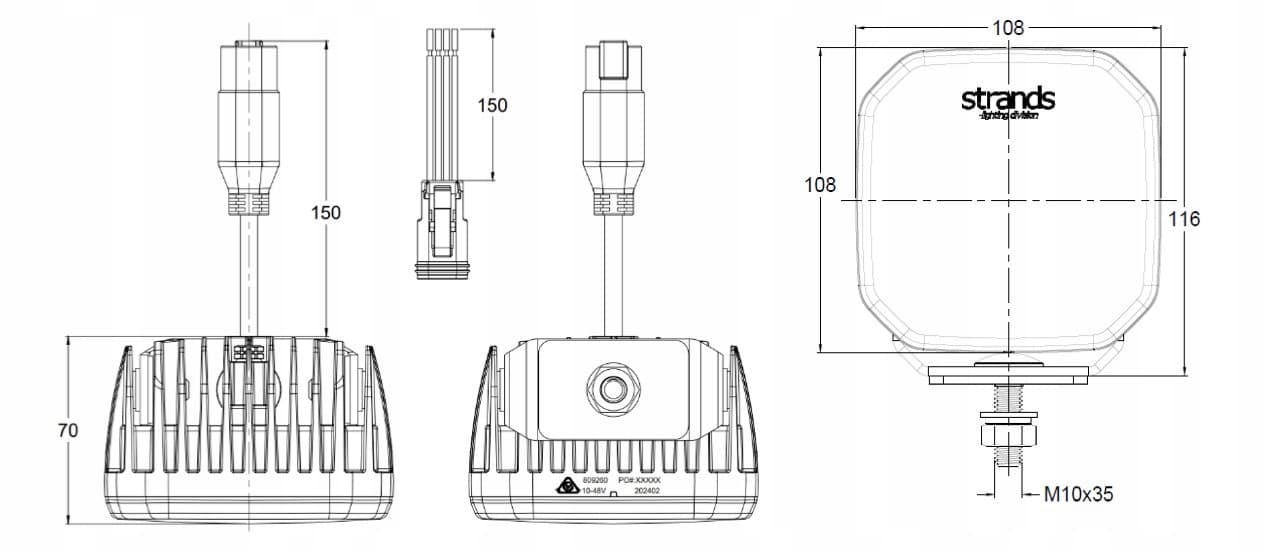 Lámpara de trabajo LED Strands FOR9T No-Glare 78W 3220 lm nuevo 3