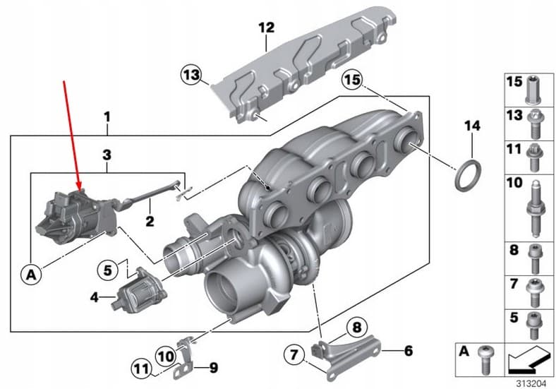 Actuador Wastegate Turbo BMW 3 F30 11657638783 7638783 nuevo 8