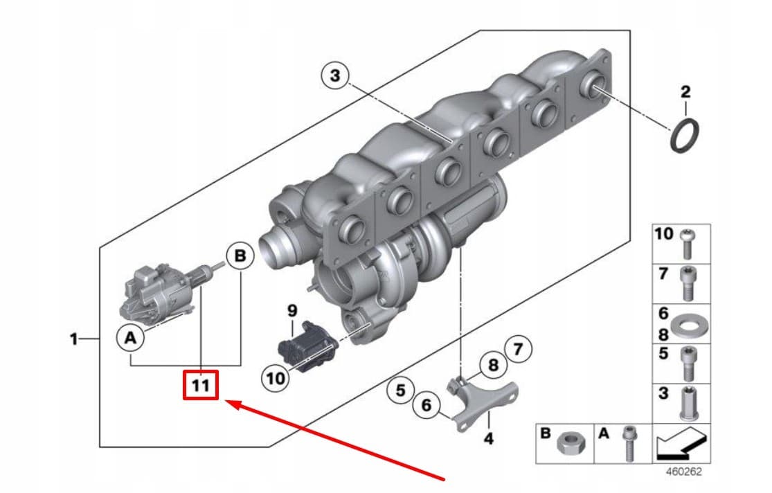 Actuador de Wastegate del Turbo BMW 6 Gran F06 11658659883 nuevo 5