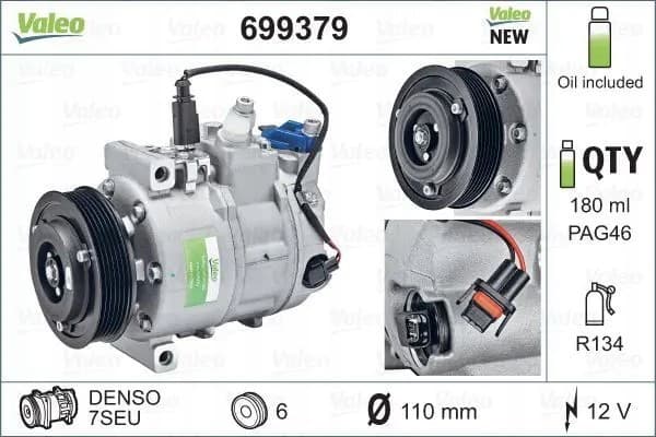 Compresor de Aire Acondicionado Valeo 699379 nuevo 2