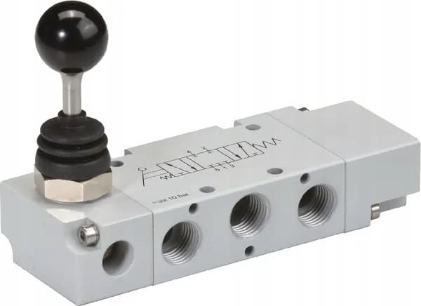 Válvula de palanca manual, 5/3 vías 1/8 Kramp nuevo