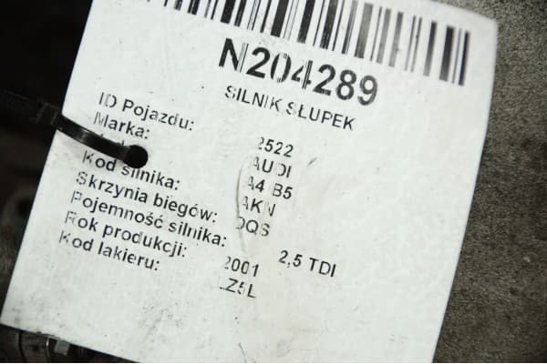 Motor trasero Akn 2.5 TDI 149 CV Audi A4 B5 usado 3