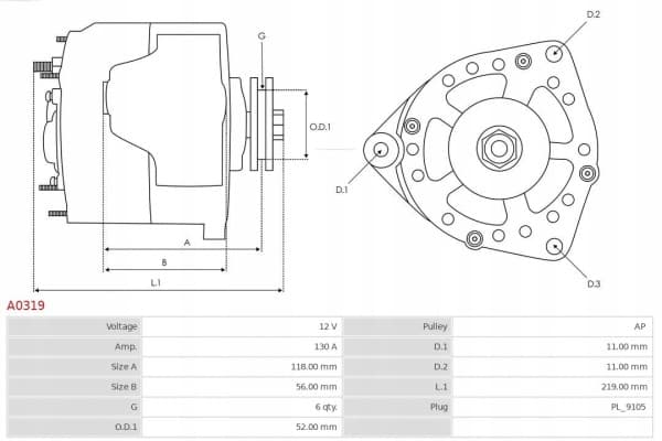 Alternador As-Pl A0319 usado 5