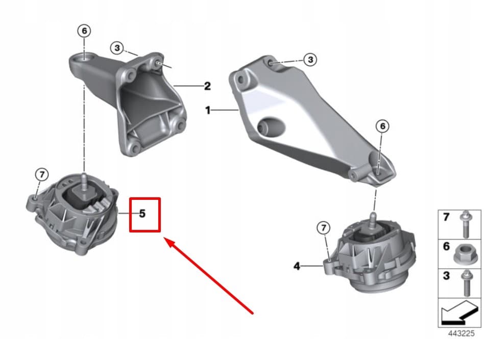 Soporte Motor Derecho BMW Serie 2 Coupé F22 22116856406 nuevo 4