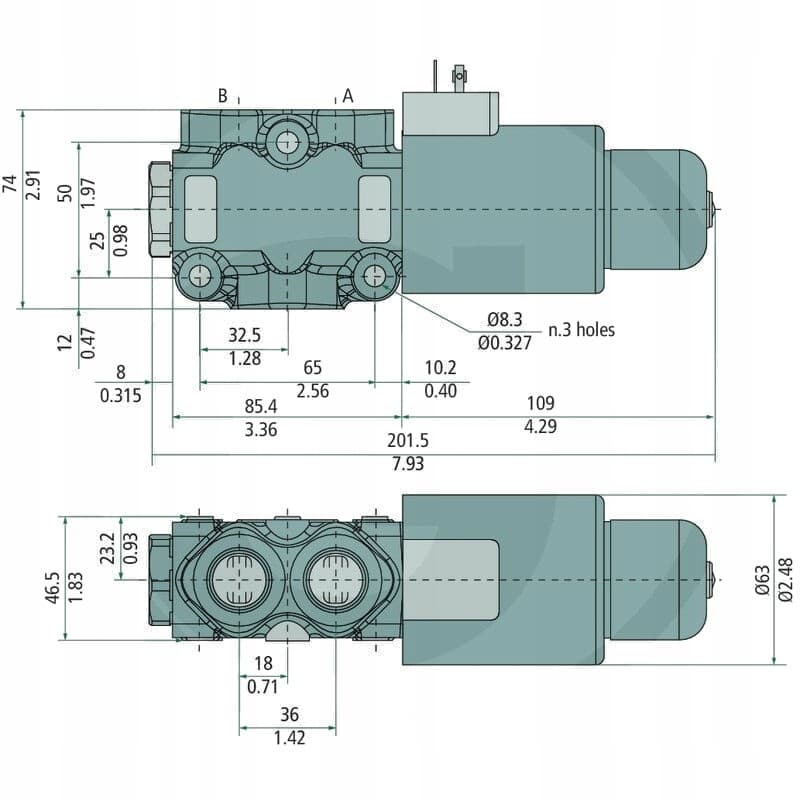 Válvula Solenoide 3/2 Vías Walvoil Dwv-E-08 nuevo
