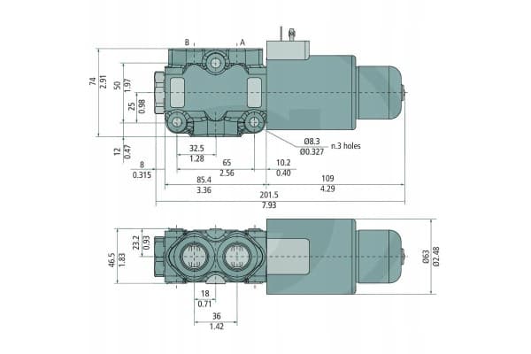 Válvula Solenoide 3/2 Vías Walvoil Dwv-E-08 usado