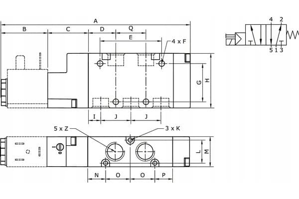 Válvula electromagnética 5/2 vías 1/8 Kramp usado 2