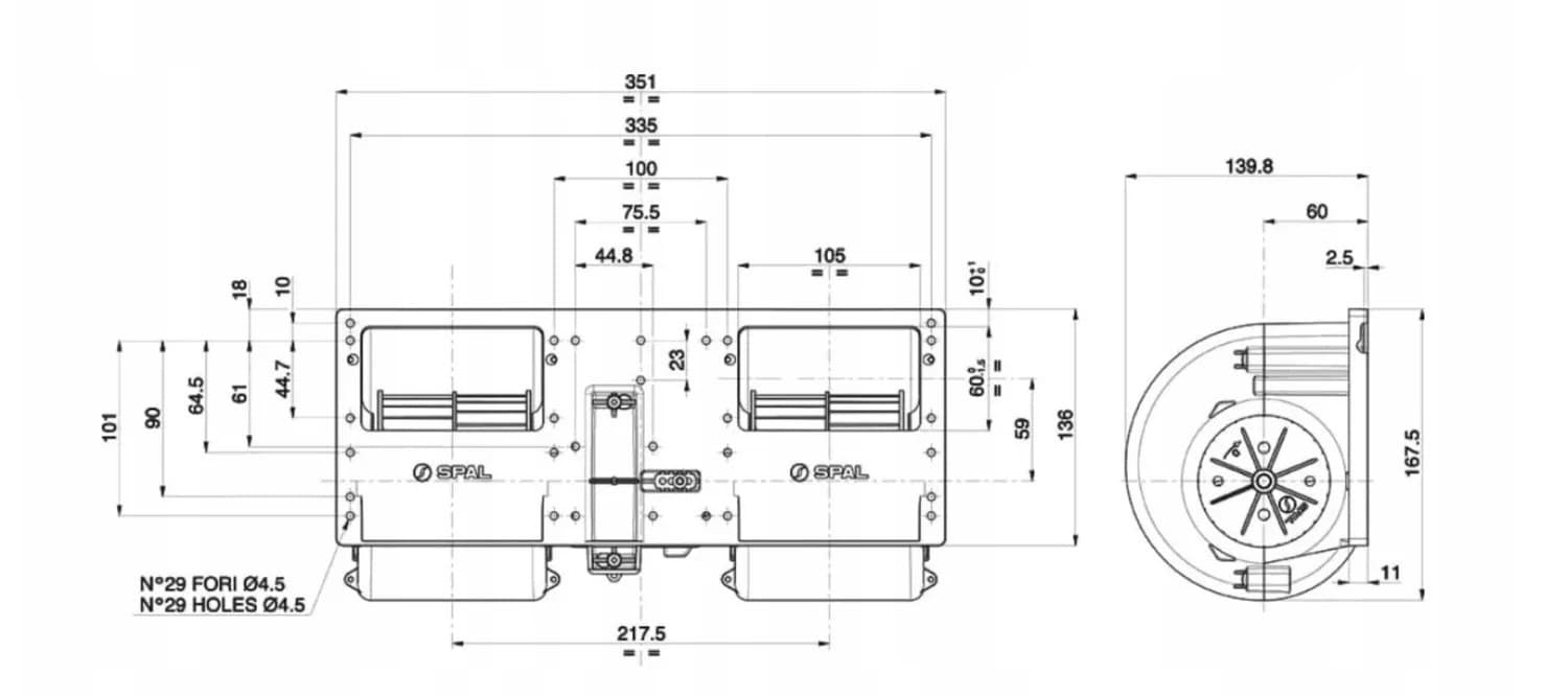 Ventilador Spal 006-A39-22 12V nuevo 3