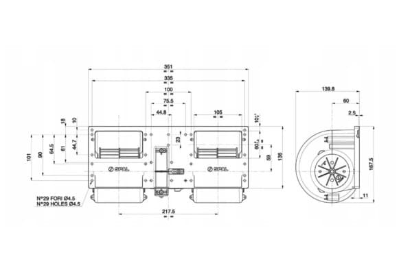 Ventilador Spal 006-A39-22 12V usado 3