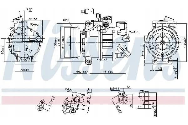 Compresor de aire acondicionado - Nissens 890551 nuevo 6