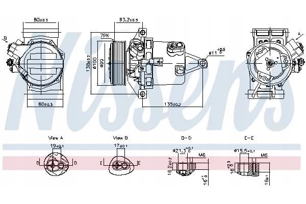Compresor de aire acondicionado Nissens 890980 usado 2