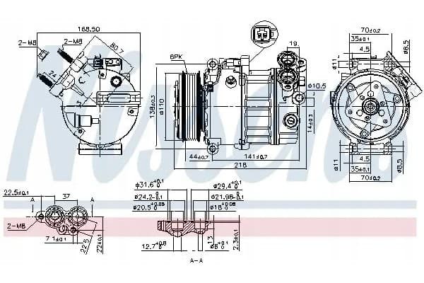 Compresor de aire acondicionado Nissens 890125 usado 8