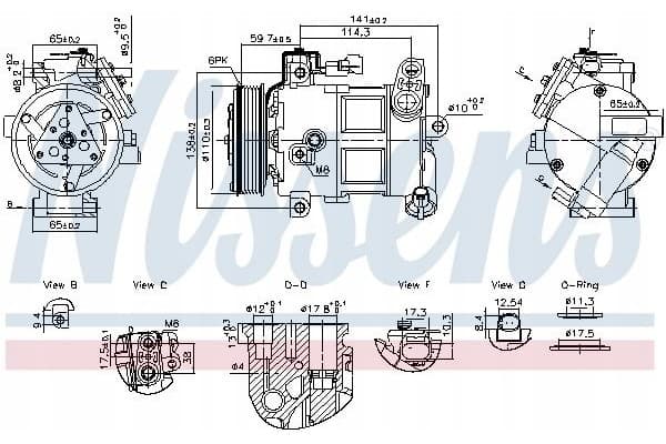 Compresor de aire acondicionado Nissens 890596 nuevo 2
