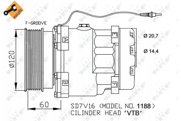 Compresor de Aire Acondicionado Nrf 32711 usado 2
