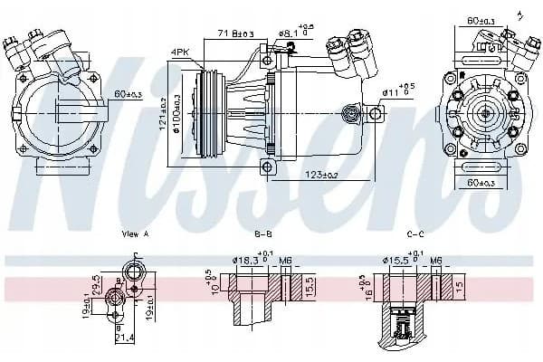 Compresor de aire acondicionado Nissens 890950 usado 2