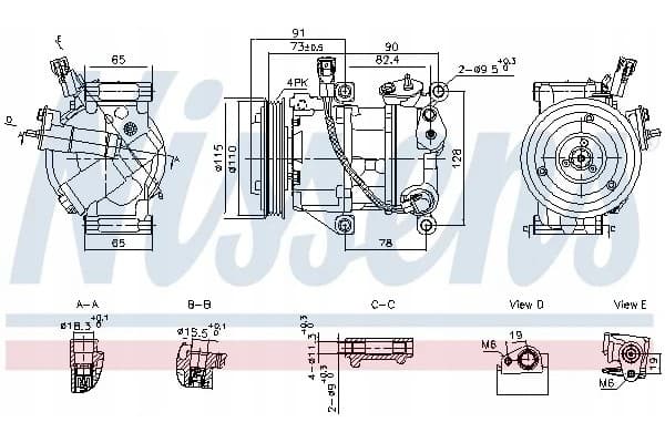 Compresor de aire acondicionado Nissens 891095 nuevo 7