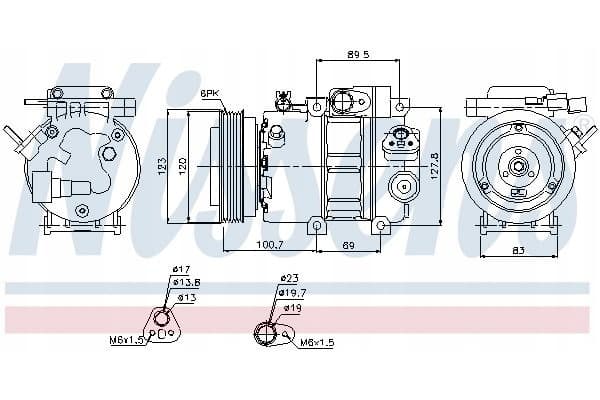 Compresor de aire acondicionado Nissens 89278 nuevo 5